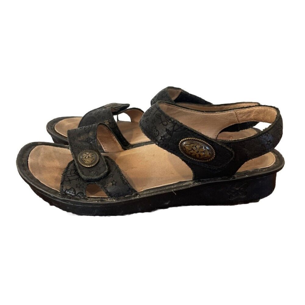 Alegria Sandals Women's 5.5 EU 36 VIE-951 Vienna Leather Sandals Heart Flag